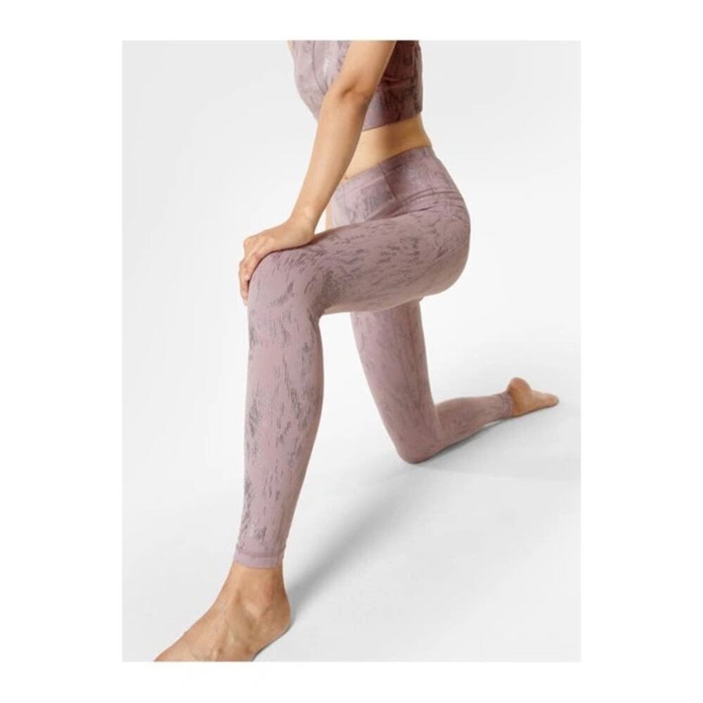 SWEATY BETTY Super Soft Leggings Pink Fusion Foil Size 4 High Waist Gym‎ Workout